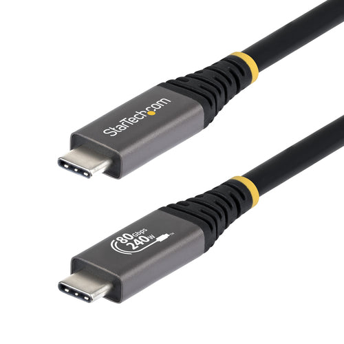 StarTech.com 1.5ft (45cm) USB4 Cable, 80Gbps, USB-IF Certified USB-C Cable, 240W PD, 8K 120Hz/4K 240Hz DP2.1 DP80, TPE Jacket, Thunderbolt 4 Compatible - Black USB-C Cord